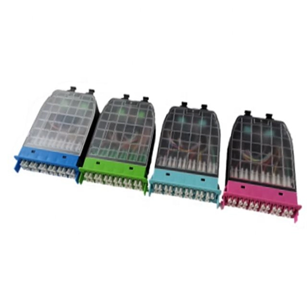 Network distribution box with fiber optic cable access